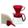 Hario V60 Color Dripper & Pot Red -Bestes Café Geschäft 101451 101451 hario v60 color dripper pot red 1