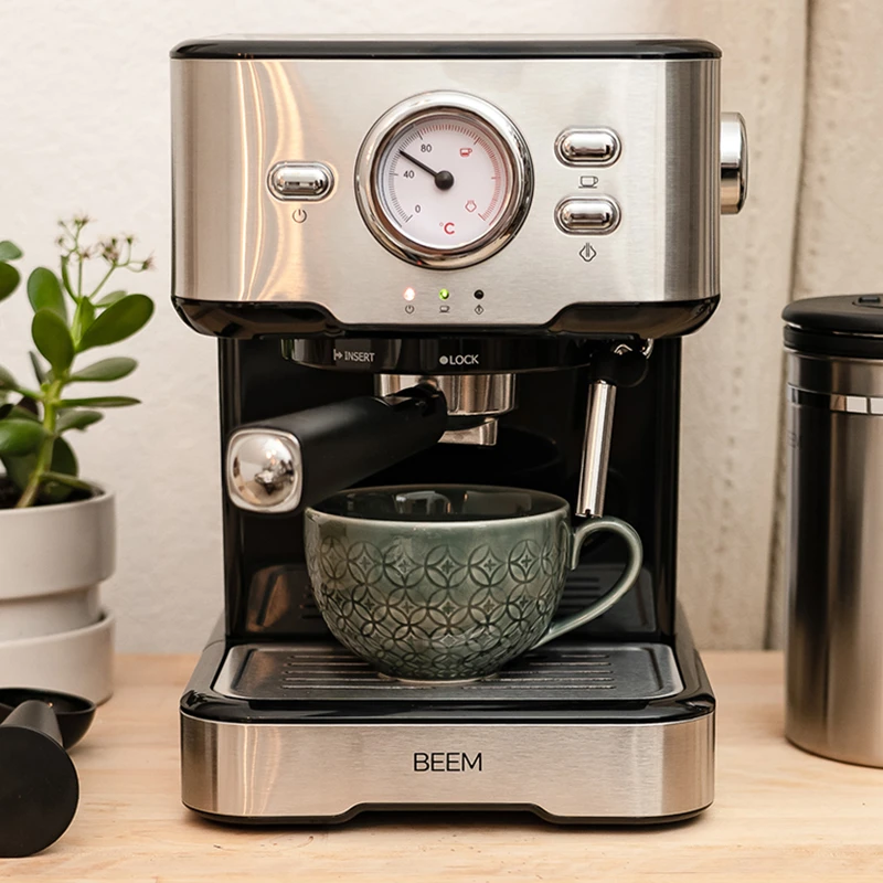 Siebträgermaschine Espresso Select Schwarz Edelstahl 6 Siebträgermaschine Espresso Select Schwarz Edelstahl – Bild 4