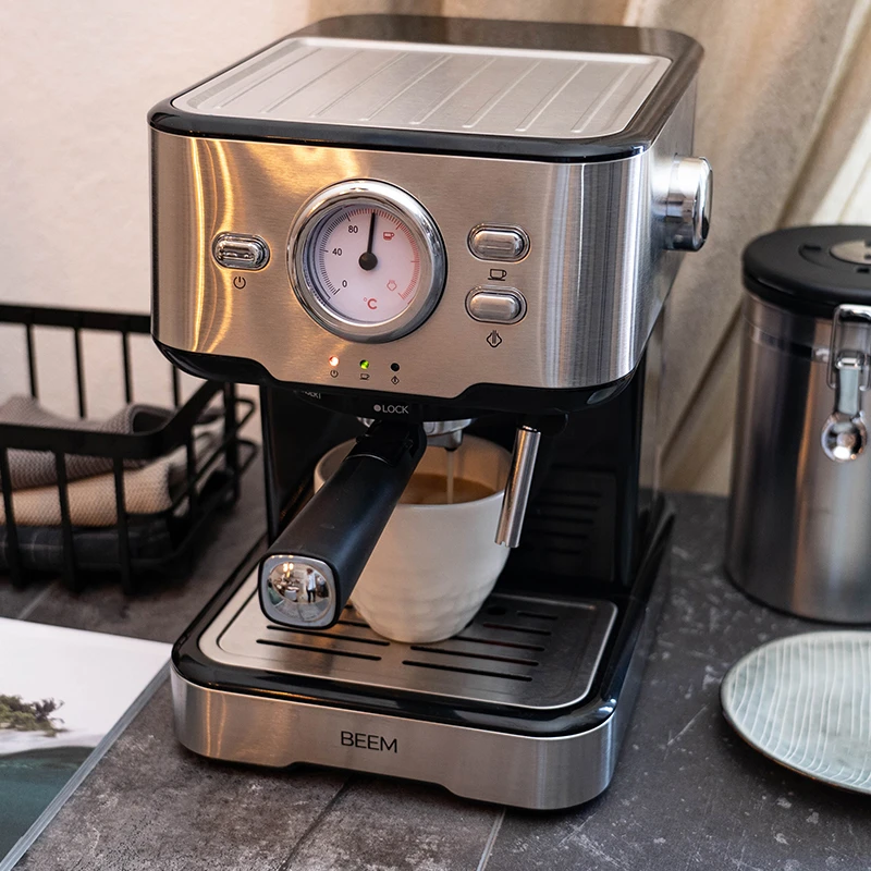 Siebträgermaschine Espresso Select Schwarz Edelstahl 4 Siebträgermaschine Espresso Select Schwarz Edelstahl – Bild 2